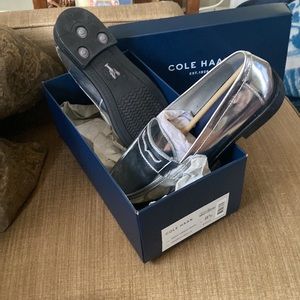 Relisted - Cole Haan Pinch Campus Penny Loafer Silver 8.5 NIB